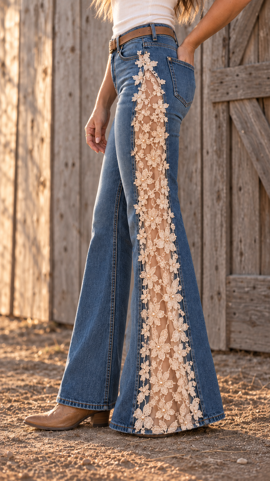 Wildflower Lace Flares Jeans