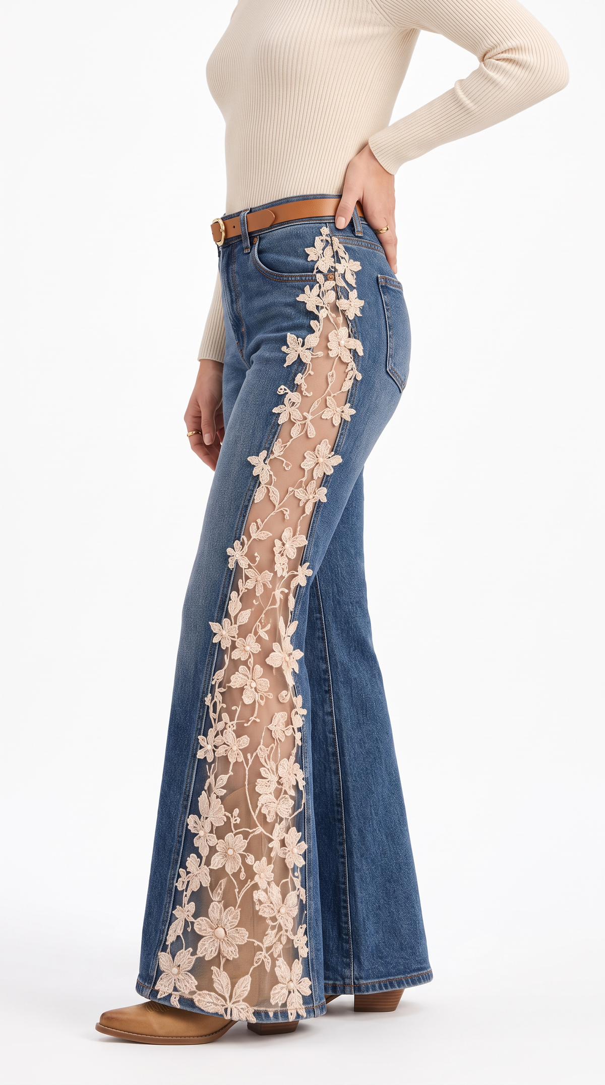 Wildflower Lace Flares Jeans